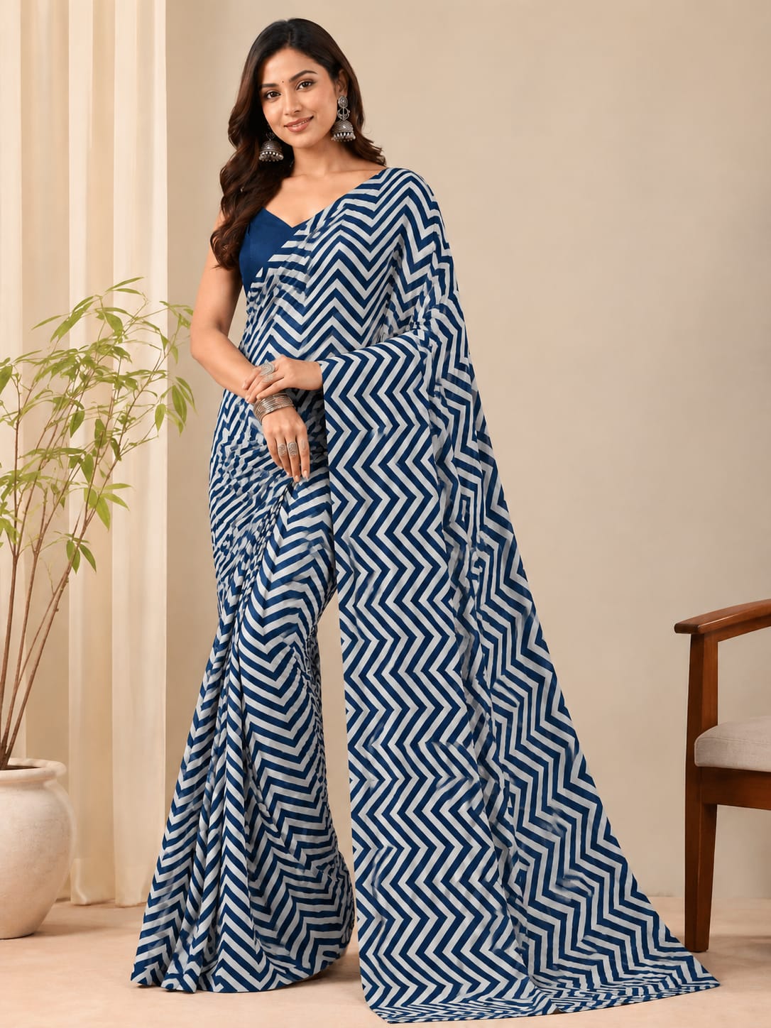 RUSSIAN SILK PRINTED SAREE  (116)
