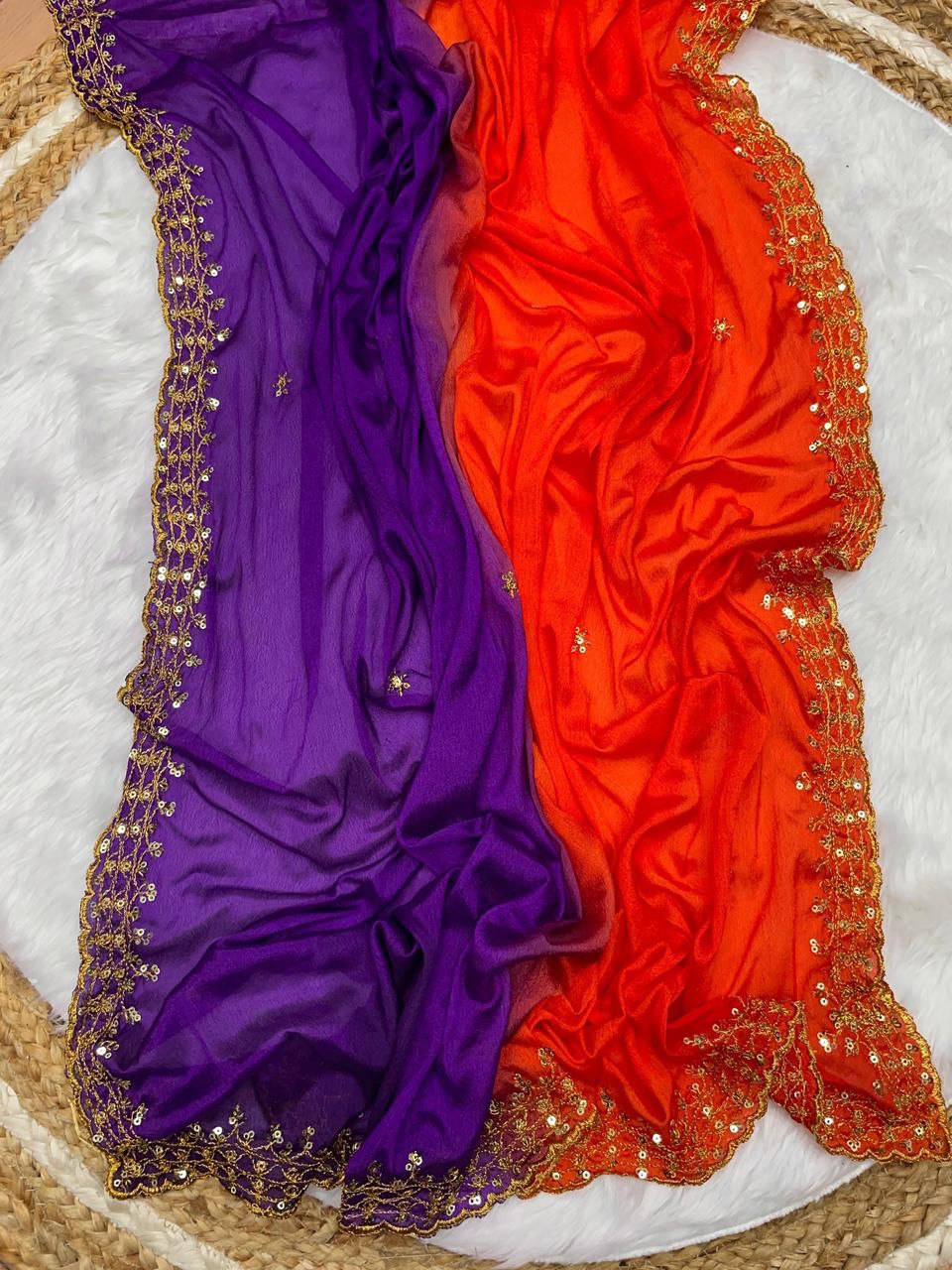 PURE CHINNON PEDING EMB WORK SAREE (132)