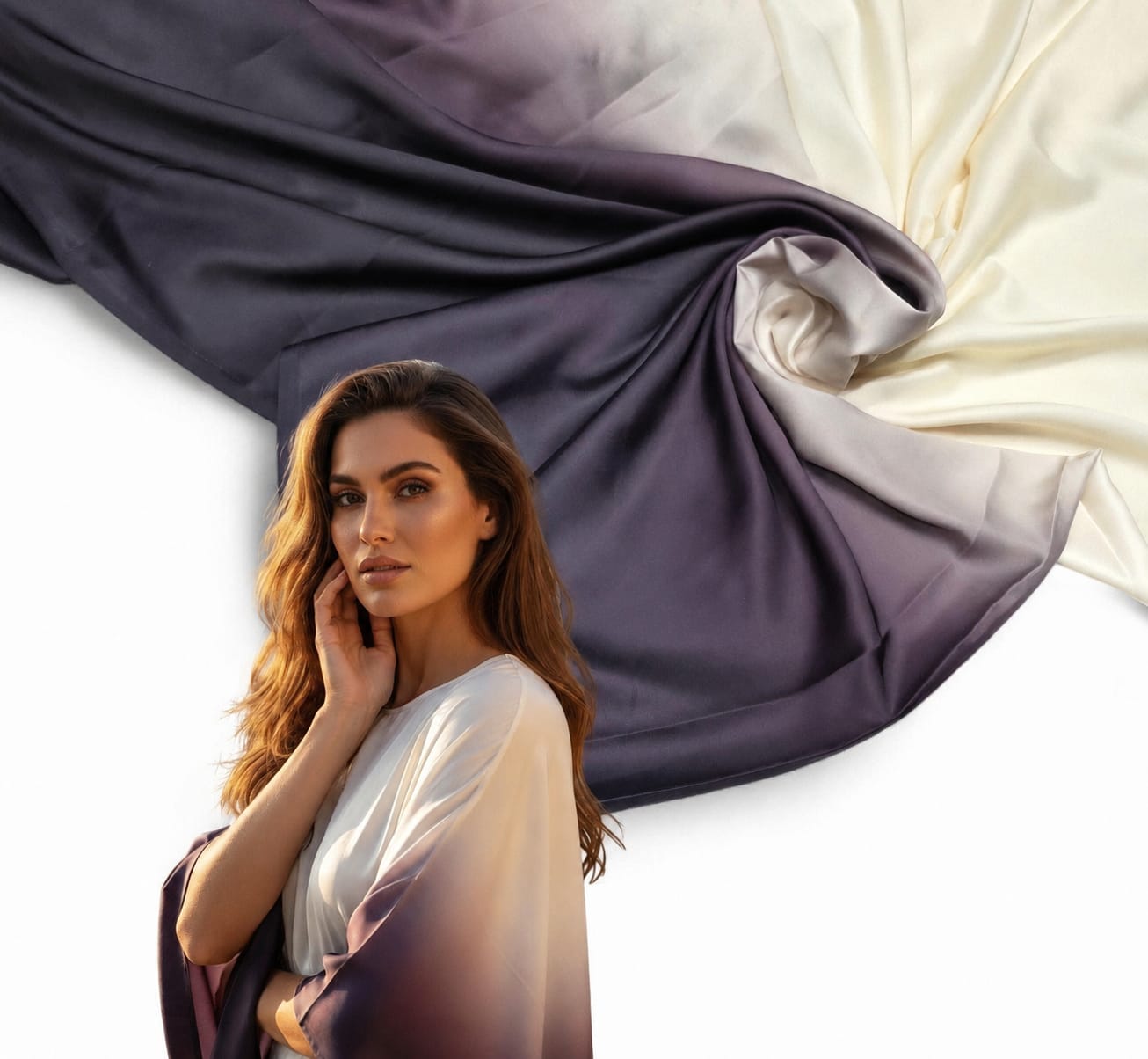 Ombre satin silk 44" inches ASSORTED PER METRE (123)