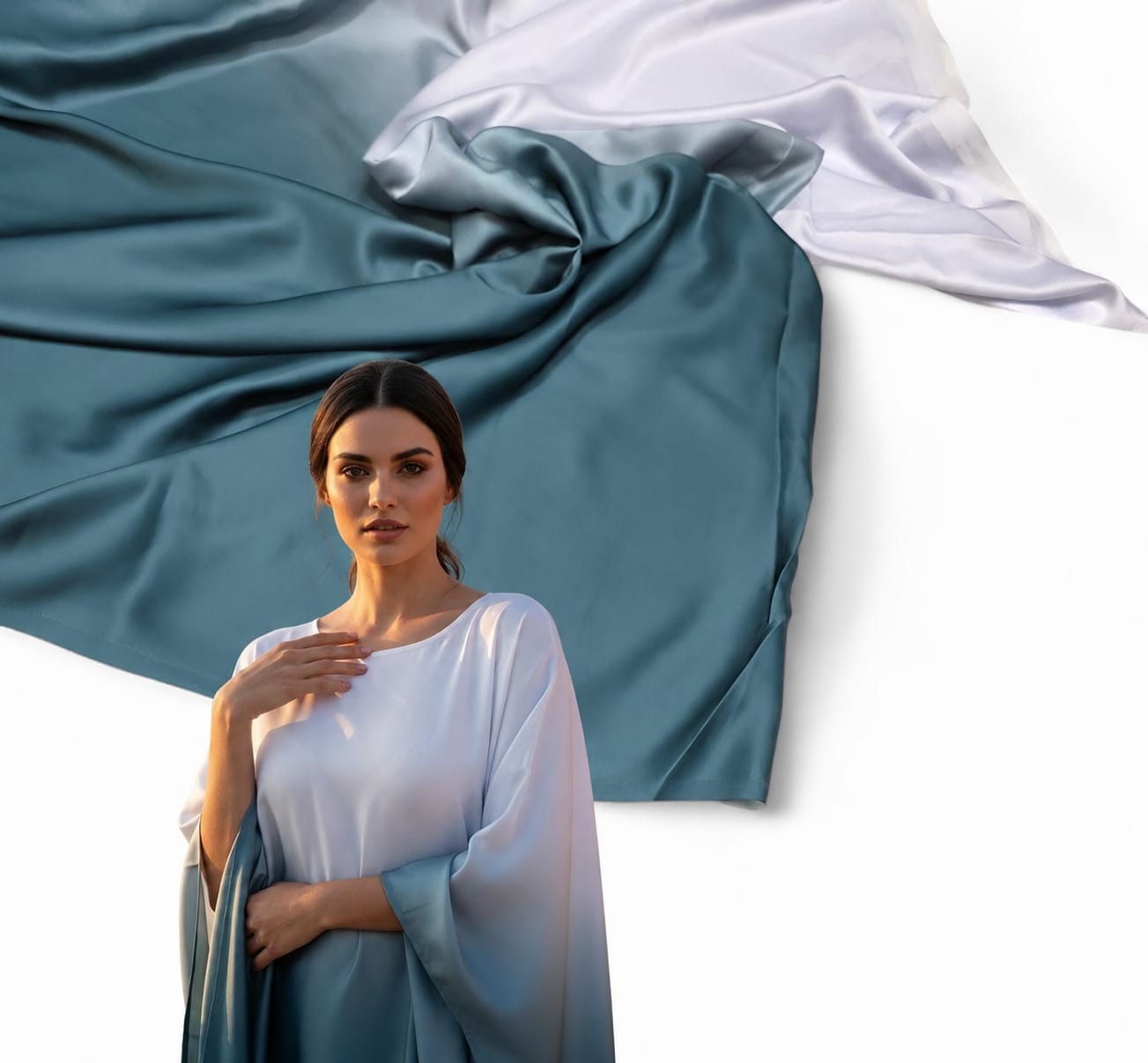Ombre satin silk 44" inches ASSORTED PER METRE (126)