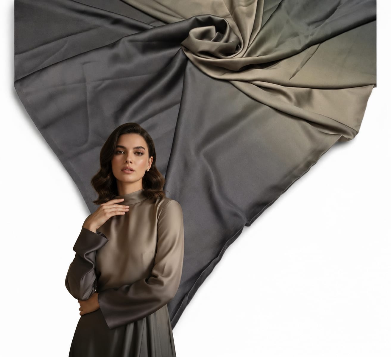 Ombre satin silk 44" inches ASSORTED PER METRE (125)