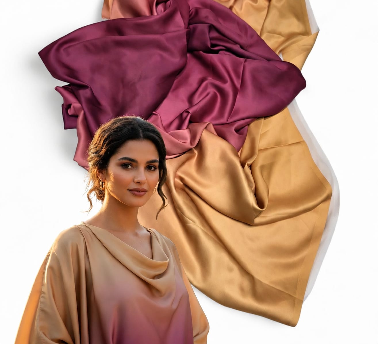 Ombre satin silk 44" inches ASSORTED PER METRE (128)