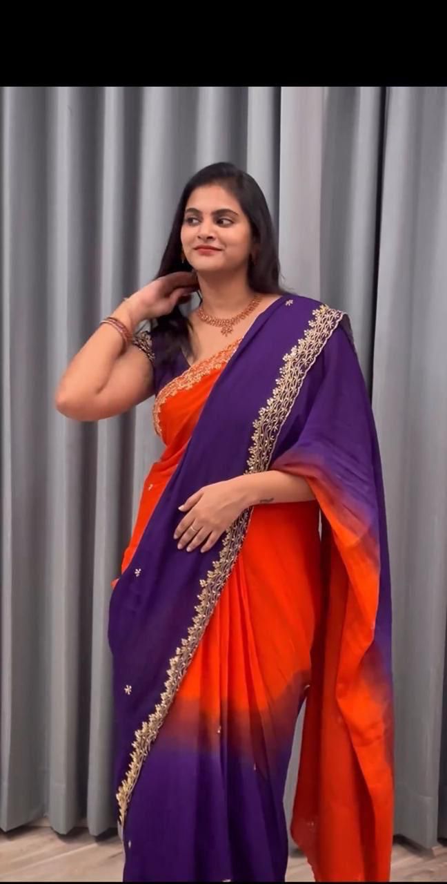 PURE CHINNON PEDING EMB WORK SAREE (132)