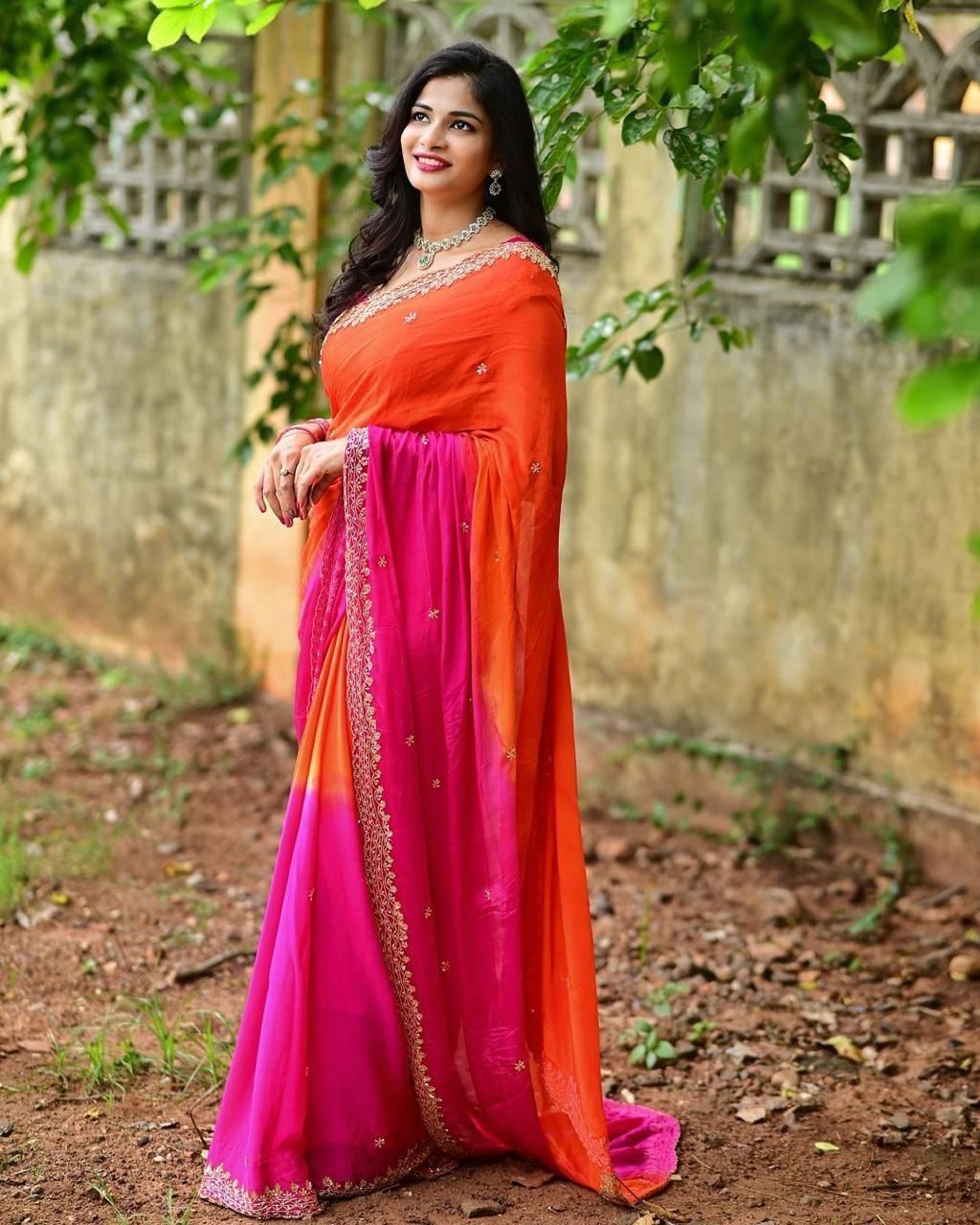 PURE CHINNON PEDING EMB WORK SAREE (131)