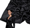 PURE MODAL SATIN 44" DYED BLACK PER METRE  (113)